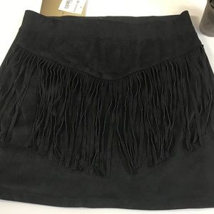 Baccini Size S Fringe Suede Feel Skirt